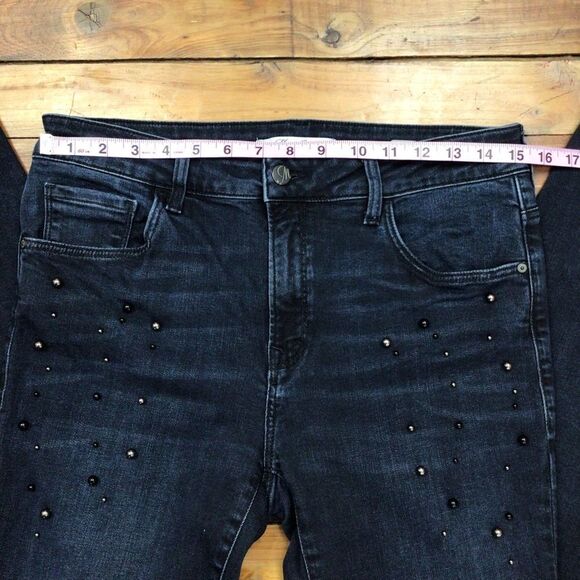 MAVI Tess crystal jeans high-rise skinny beaded pearls incrusted size 30 - Picture 10 of 13